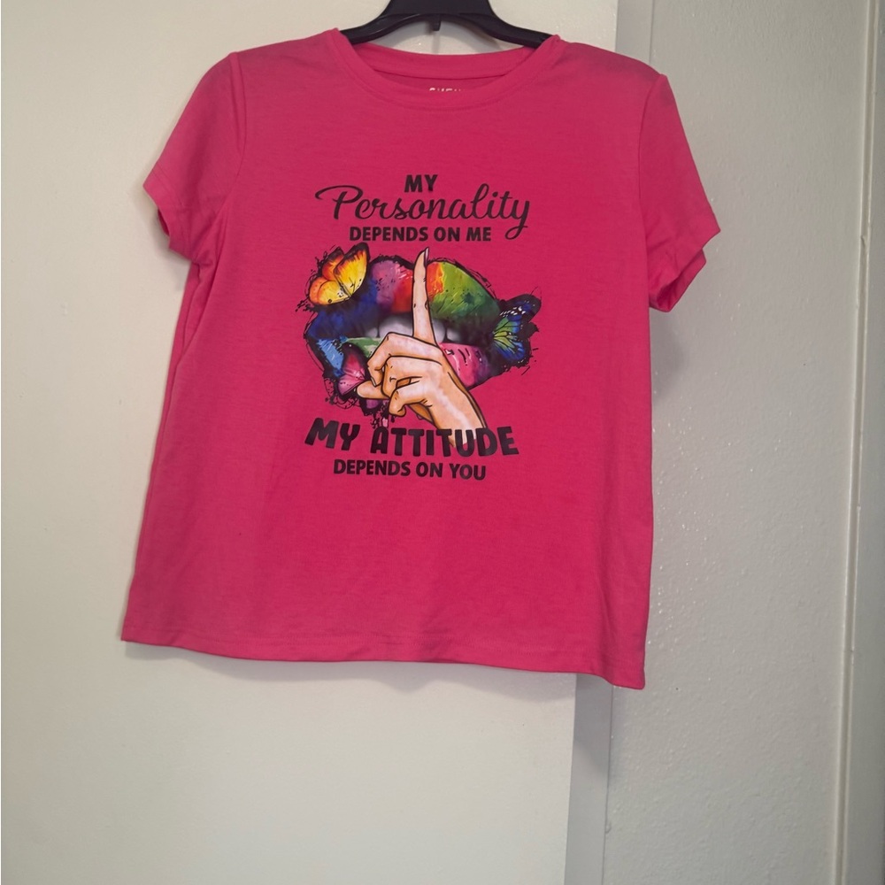 Pink Graphic T-Shirt with Colorful Design